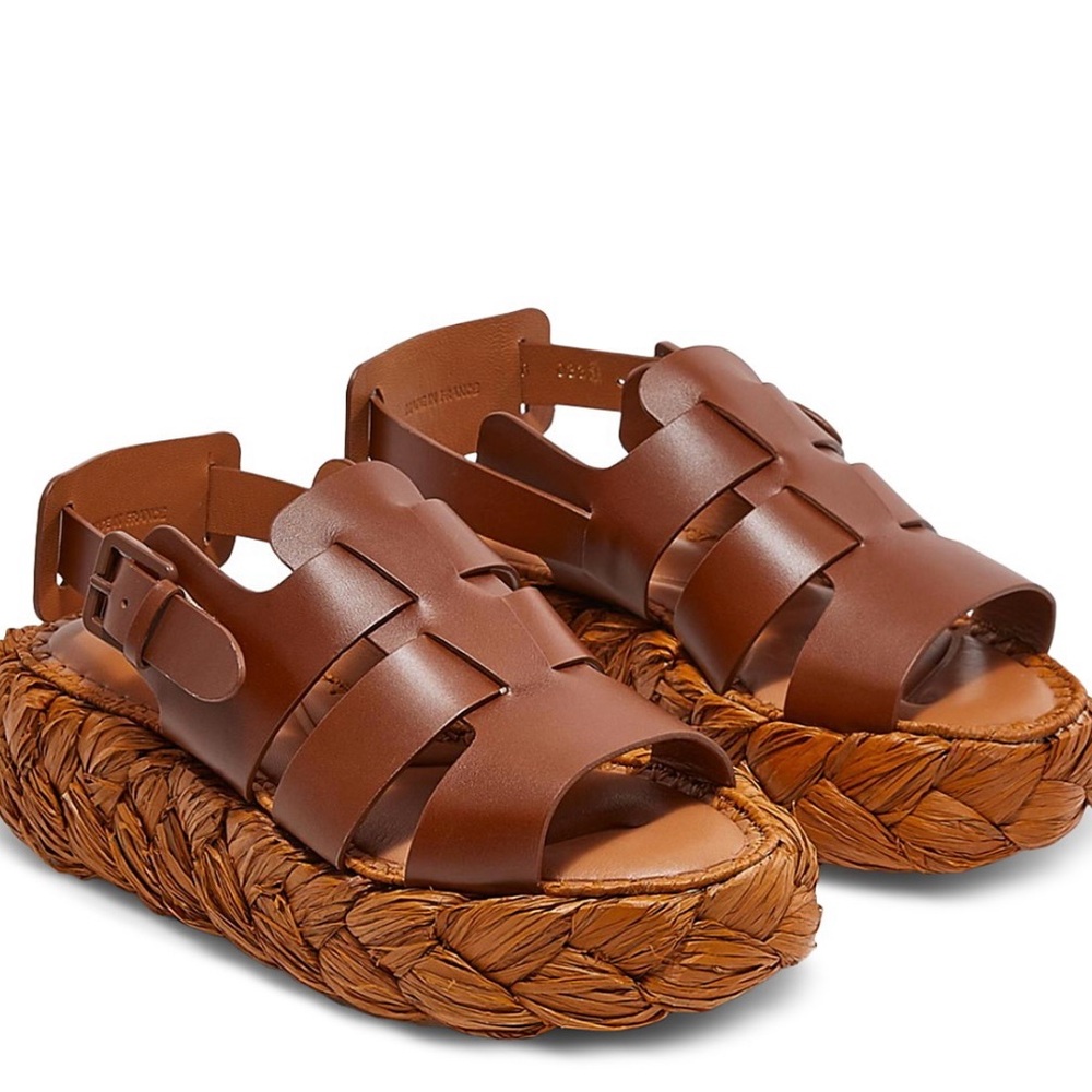 Clergerie Women's Aurel Braided Jute Platform Sandals